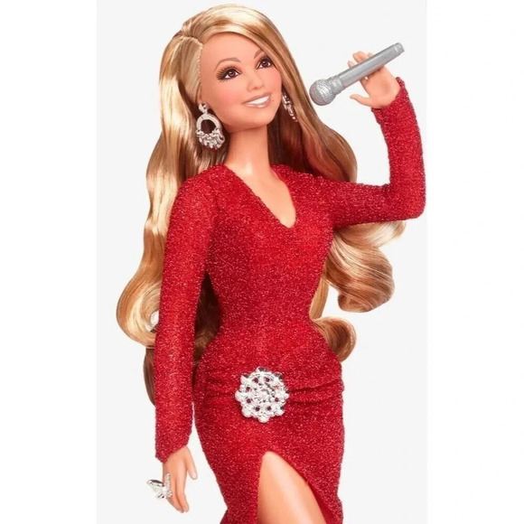 COPY - Barbie Mariah Carey Holiday Signature Christmas Doll Red Dress Ready To … - Picture 11 of 16